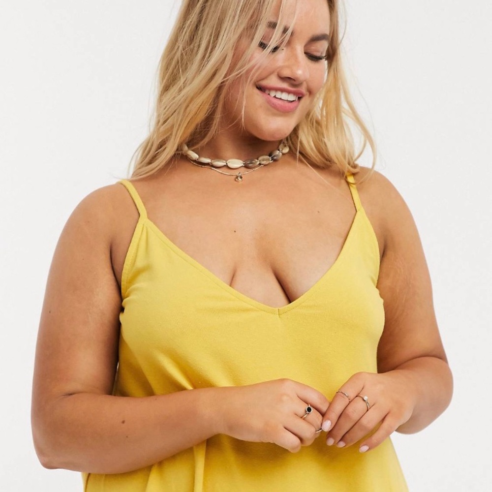 Curve v front mini dress in mustard
